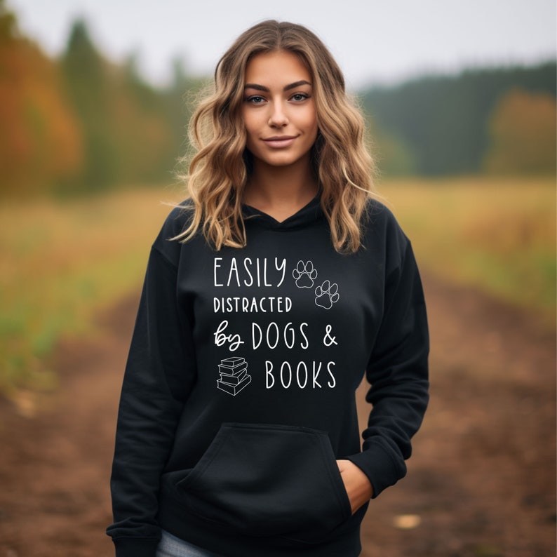 Dogs And Books Hoodie, Read Hoodie, Book Hoodie, Reading Hoodie, Book Lover Hoodie, Librarian Gift, Book Gift