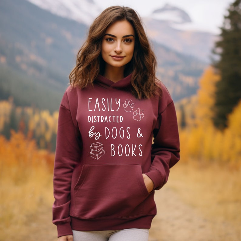 Dogs And Books Hoodie, Read Hoodie, Book Hoodie, Reading Hoodie, Book Lover Hoodie, Librarian Gift, Book Gift