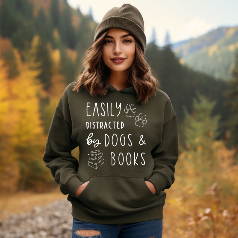 Dogs And Books Hoodie, Read Hoodie, Book Hoodie, Reading Hoodie, Book Lover Hoodie, Librarian Gift, Book Gift