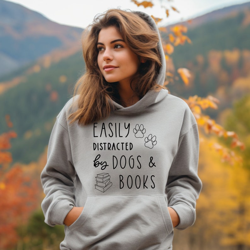 Dogs And Books Hoodie, Read Hoodie, Book Hoodie, Reading Hoodie, Book Lover Hoodie, Librarian Gift, Book Gift