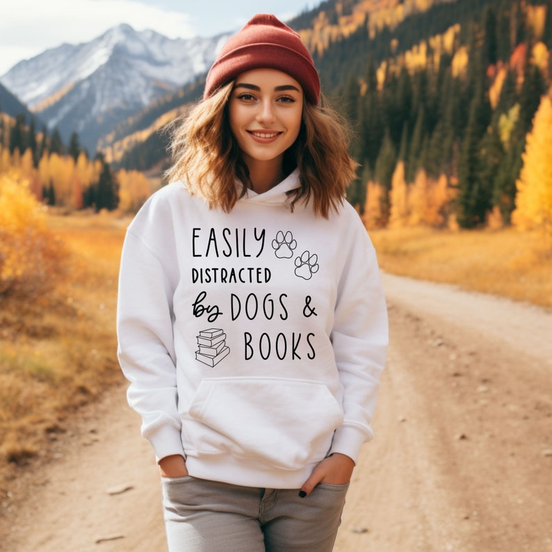 Dogs And Books Hoodie, Read Hoodie, Book Hoodie, Reading Hoodie, Book Lover Hoodie, Librarian Gift, Book Gift