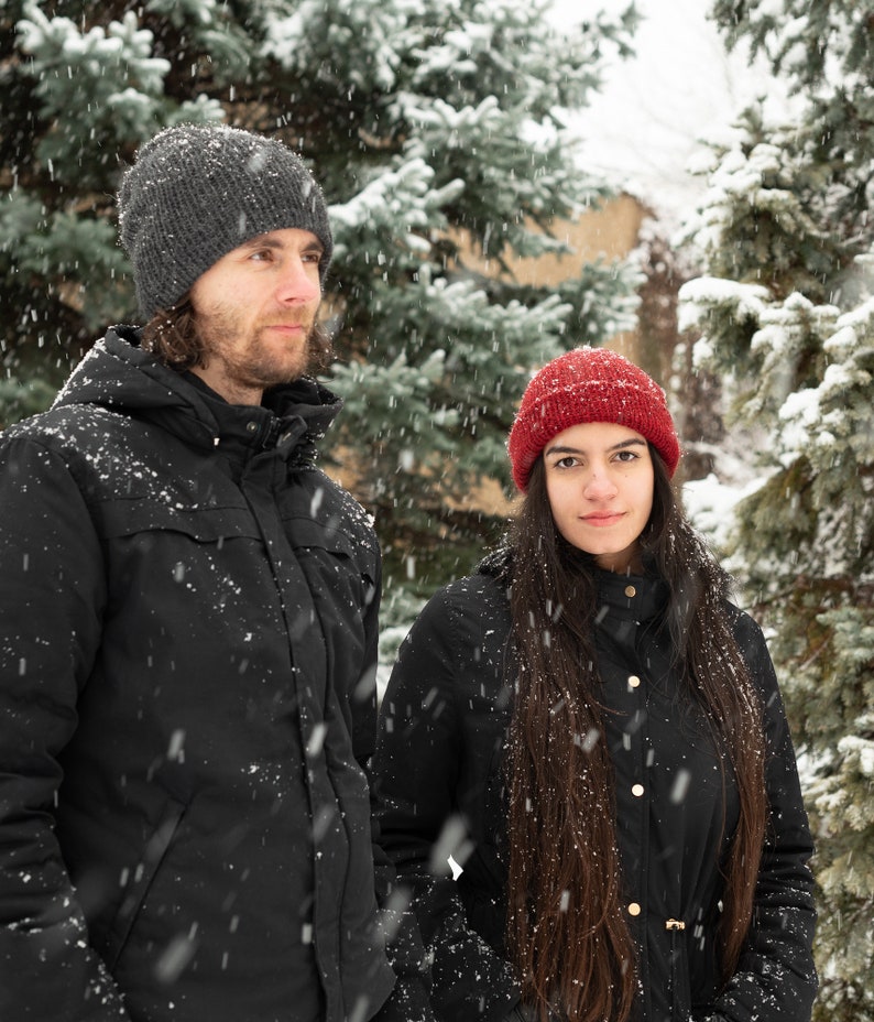 Men's pure alpaca beanie, fisherman beanie, beanie men, knit hat, winter hat, multiple colors