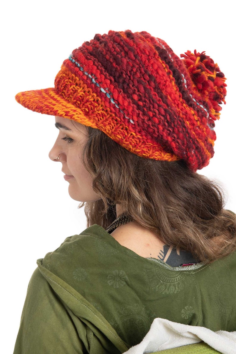 Large Orange Wool Tam O'Shanter Dread Hat