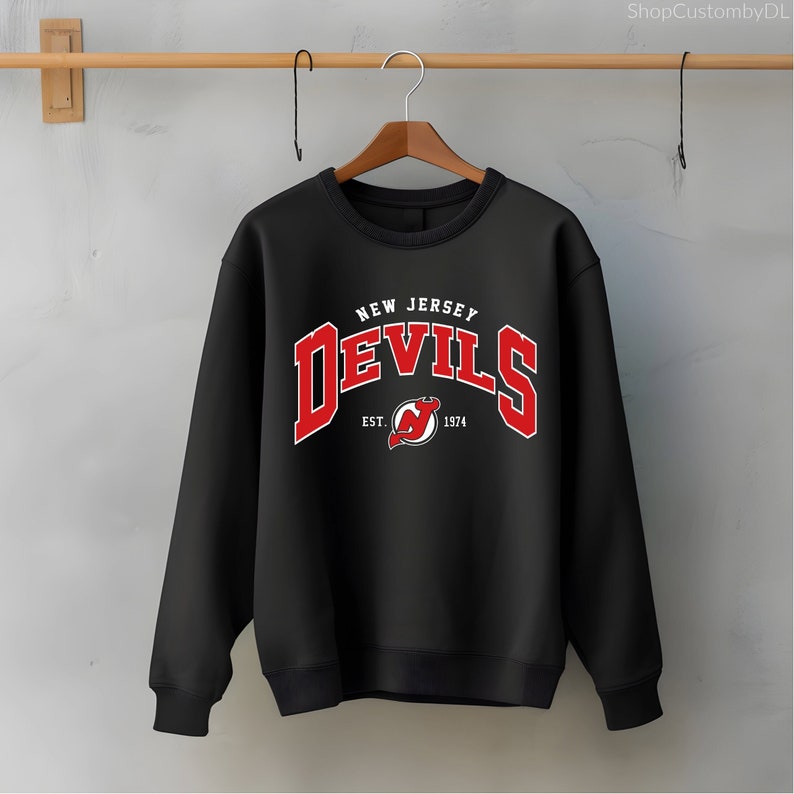 NEW JERSEY Devils Crewneck Sweatshirt, New Jersey Devils Shirt, New Jersey Devils Hoodie, Vintage 90s