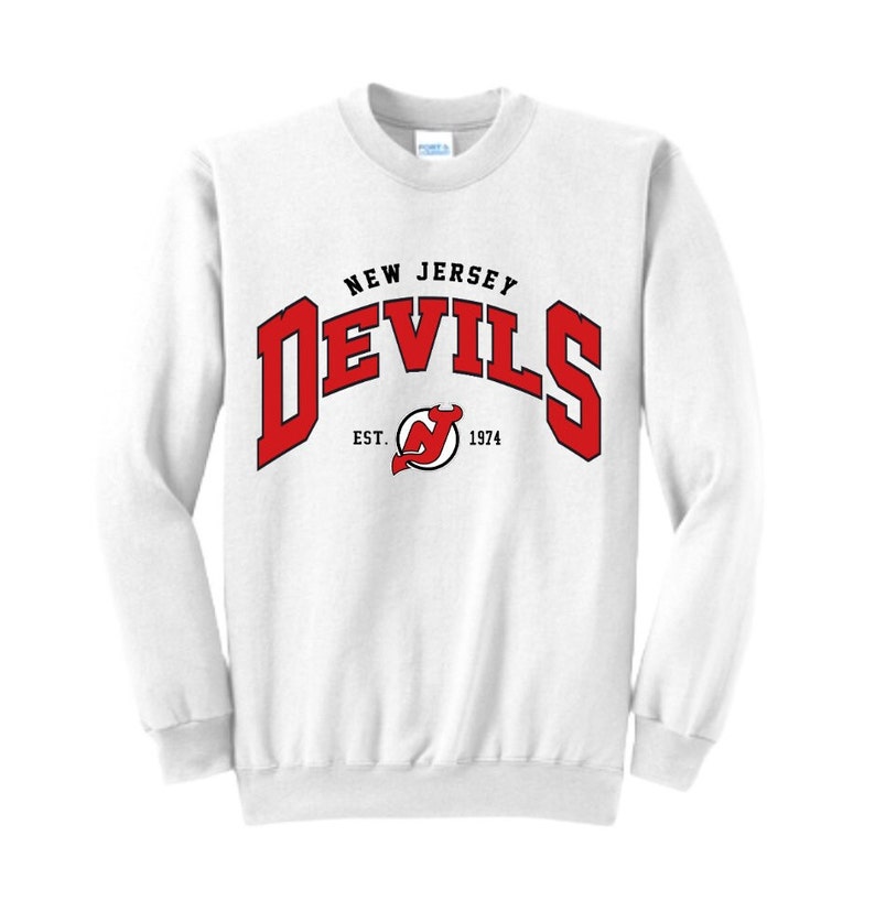 NEW JERSEY Devils Crewneck Sweatshirt, New Jersey Devils Shirt, New Jersey Devils Hoodie, Vintage 90s