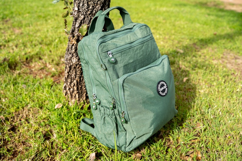 Green Outdoor Backpack, Classic Backpack, Backpack for Her & Him, 15" Laptop Backpack, College City Backpack, Daily Use, Work, Sports Bag