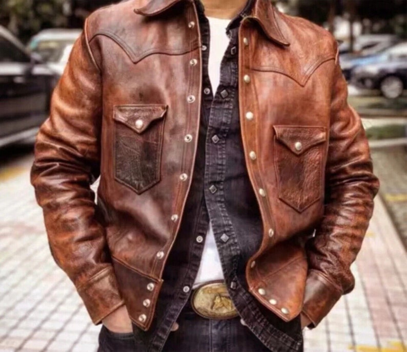 Men's Handmade Vintage Leather Jacket, Brown Distressed Leather Jacket, Motorcycle Biker Style Jacket, Bomber Leather Jacket, Party Jacket,