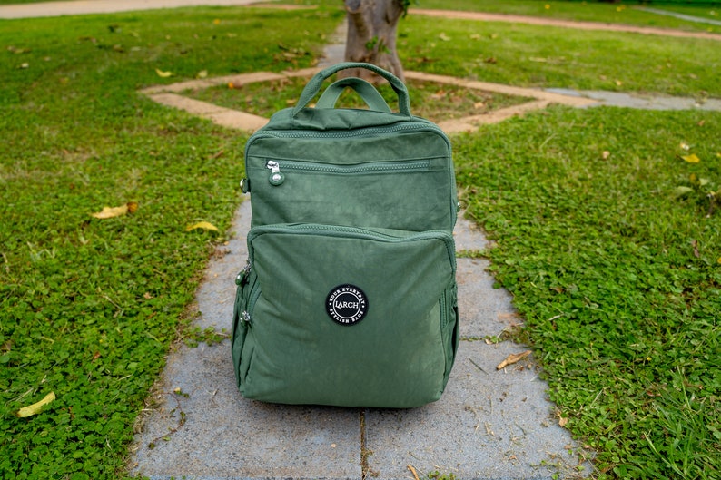 Green Outdoor Backpack, Classic Backpack, Backpack for Her & Him, 15" Laptop Backpack, College City Backpack, Daily Use, Work, Sports Bag