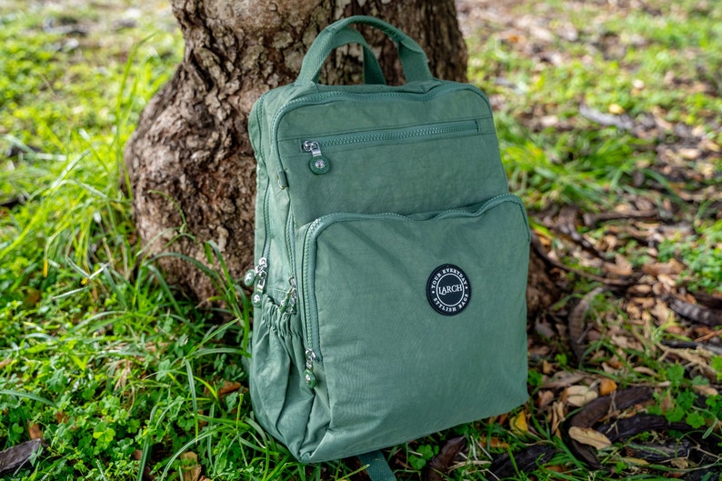 Green Outdoor Backpack, Classic Backpack, Backpack for Her & Him, 15" Laptop Backpack, College City Backpack, Daily Use, Work, Sports Bag