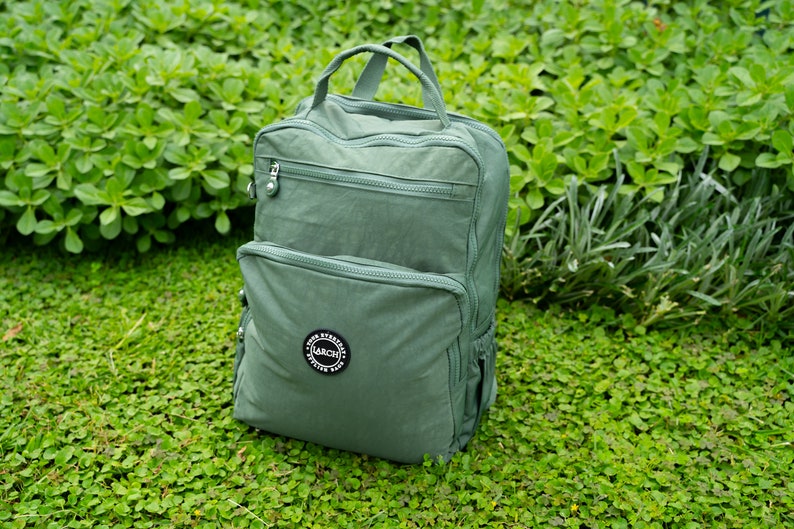 Green Outdoor Backpack, Classic Backpack, Backpack for Her & Him, 15" Laptop Backpack, College City Backpack, Daily Use, Work, Sports Bag