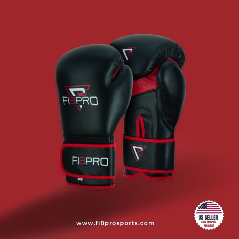 Fi8pro Boxing Gloves Men / Women, Pro Training Sparring, Maya Hide Leather Muay Thai MMA Kickboxing, Adult Heavy Punching Bag Gloves.