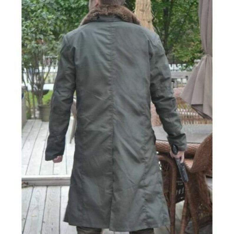 Mens Handmade Officer Blade Runner Jacket, Treanch Cotton Jacket/Coat, Vintage Cotton Coat, Slim Fit Long Cotton Coat, XS to 3XL