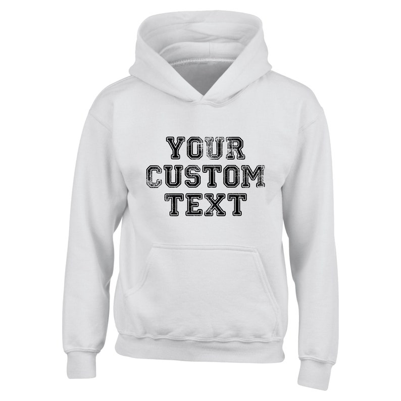 Personalised Retro Print Hoodie, Custom Text Hoodie, Retro Font Hoodie Back Print Personalized Wording Hoodie Birthday Gift For Her Jumpers