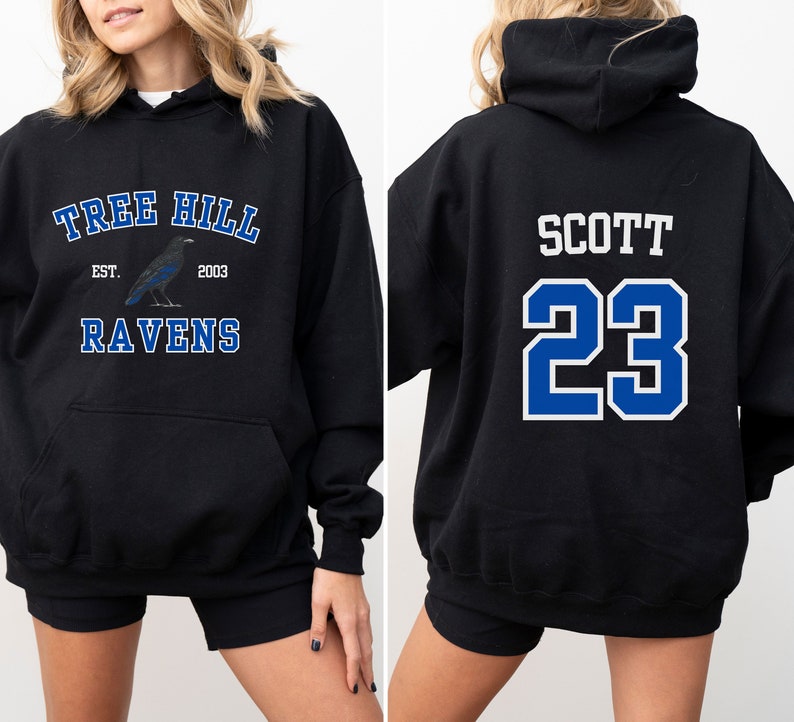 TREE HILL RAVENS Hoodie, Unisex Heavy Blend™ Hooded Sweatshirt, One Tree Hill, Nathan Scott, 23, North Carolina, Oth Gifts, Tree Hill Merch