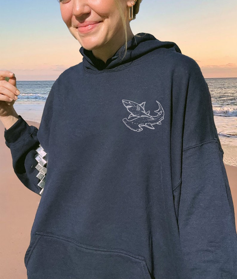 Respect The Locals | Great white Shark Sweatshirt | Save The Local Sharks Hoodie | Shark Lover | Ocean Conservation Hoodie | Surf Sweatshirt