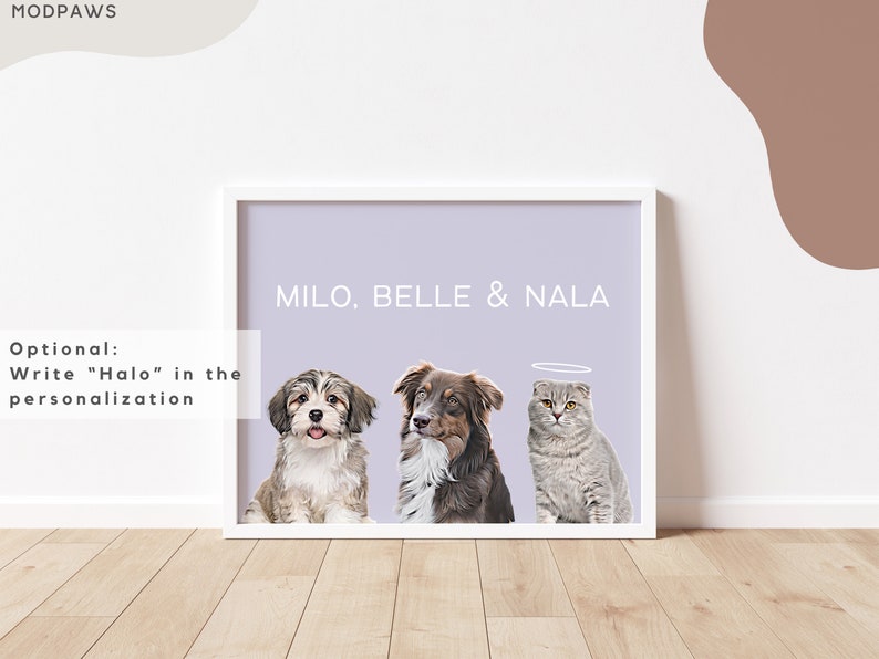 Custom Pet Portraits Using Pet Photo Personalized Digital Dog Portraits Cat Portraits Custom Dog Portraits Custom Pet Art Pet Drawing