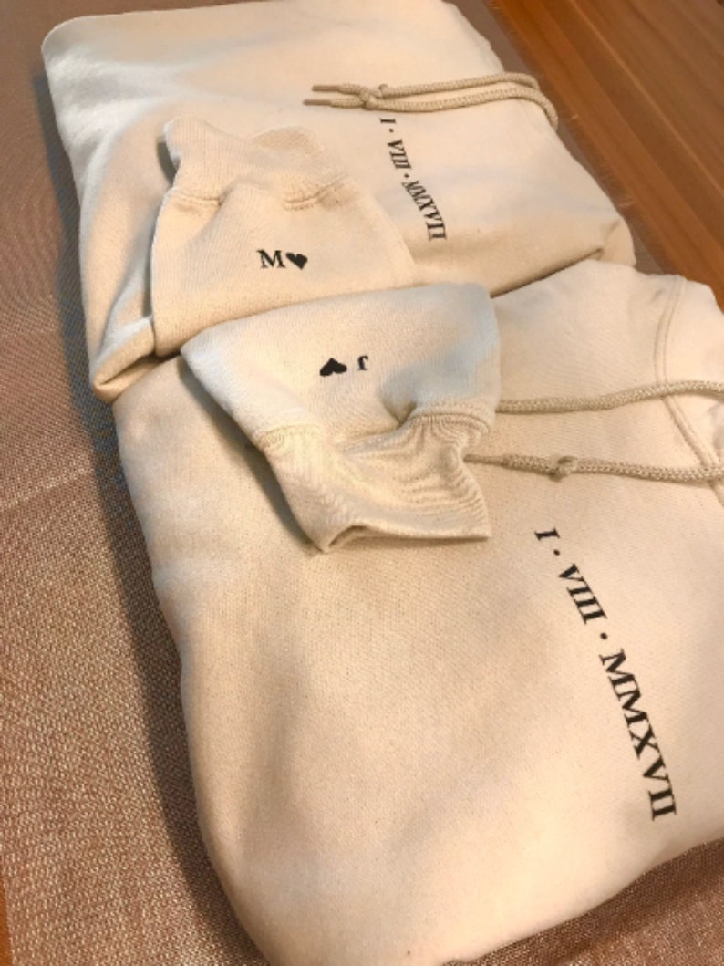 Roman Numeral Hoodie Christmas Gifts Anniversary Gifts Wedding Gift Personalised Gift Gifts for Her Engagement Gifts Bride Gift Couple gifts