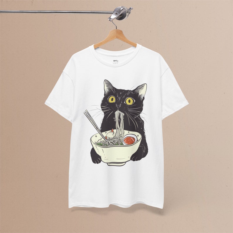 Ramen Cat T-Shirt | Cat Lover Gift, Kawaii Shirt, Alt Clothing, Anime Cat T-Shirt, Japanese Shirt, Foodies Shirt, Ramen Lover, Kitty Tee