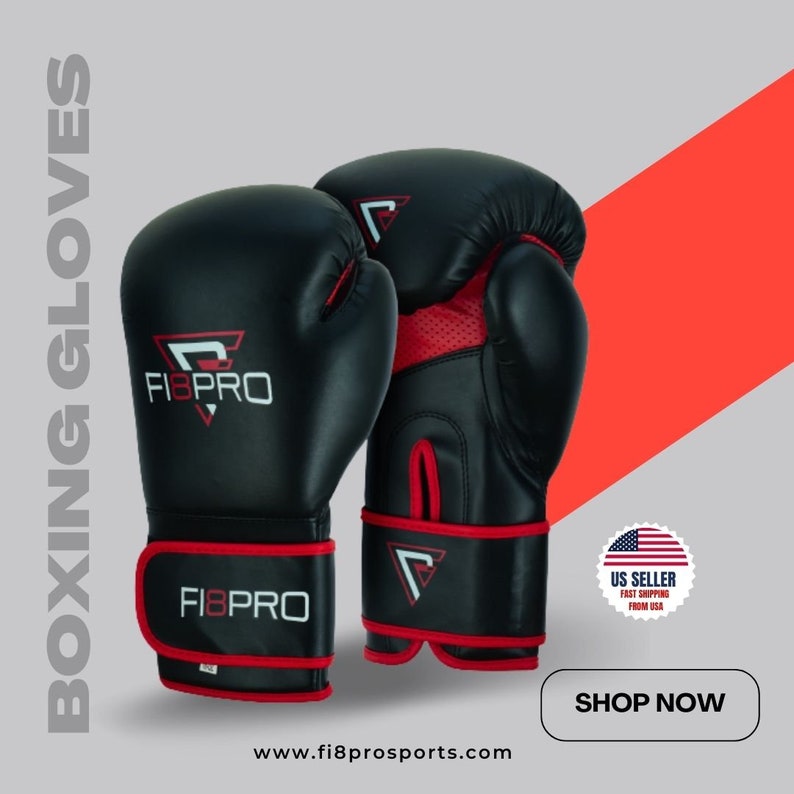 Fi8pro Boxing Gloves Men / Women, Pro Training Sparring, Maya Hide Leather Muay Thai MMA Kickboxing, Adult Heavy Punching Bag Gloves.