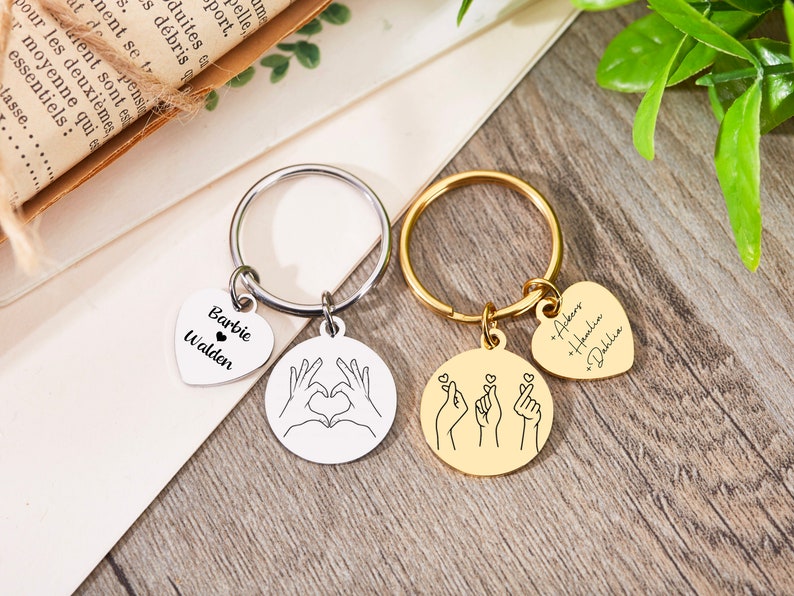 Personalized Keyrings,Pinky Promise Keychain,Pinky Promise Keyring, Engraved Stainless Keychain, Birthday Gift,Custom Key Chain, Couple Gift