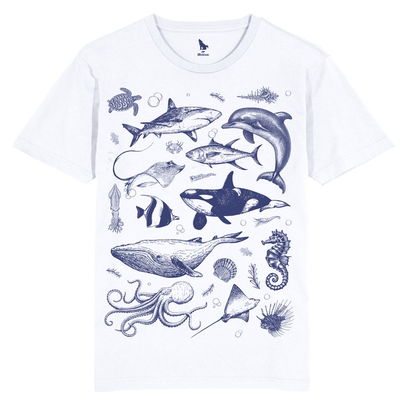 Ocean Nature T Shirt, Vintage 90s Tattoo Sea Animal Tshirt, Retro, Ocean, Whale, Orca, Turtle, Dolphin, Unisex Tee Shirt, Tee, Fun, Gift