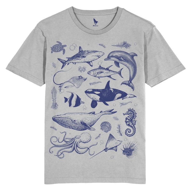 Ocean Nature T Shirt, Vintage 90s Tattoo Sea Animal Tshirt, Retro, Ocean, Whale, Orca, Turtle, Dolphin, Unisex Tee Shirt, Tee, Fun, Gift