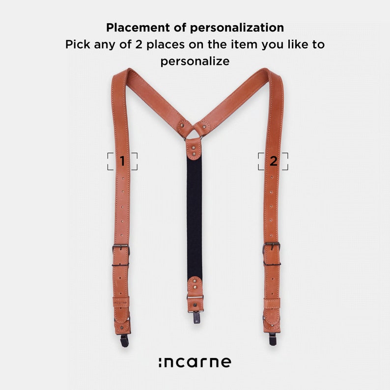 Leather Suspenders Men Wedding, Brown Personalized Monogrammed Suspenders Minimalistic, Fiance Bridegroom Groomsmen Braces Suspenders