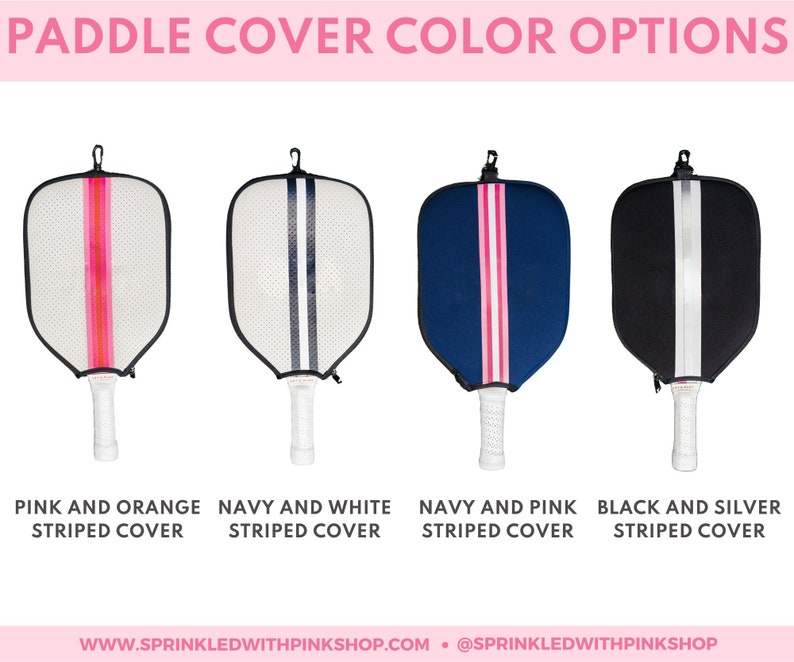 Striped Monogram Pickleball Paddle Cover