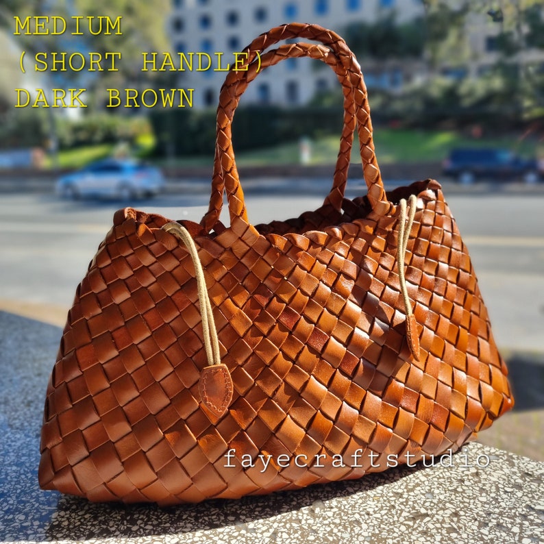 French style handmade TOP LAYER cowhide leather woven shoulder tote bag, gift for mom, gift for wife, soft leather bag