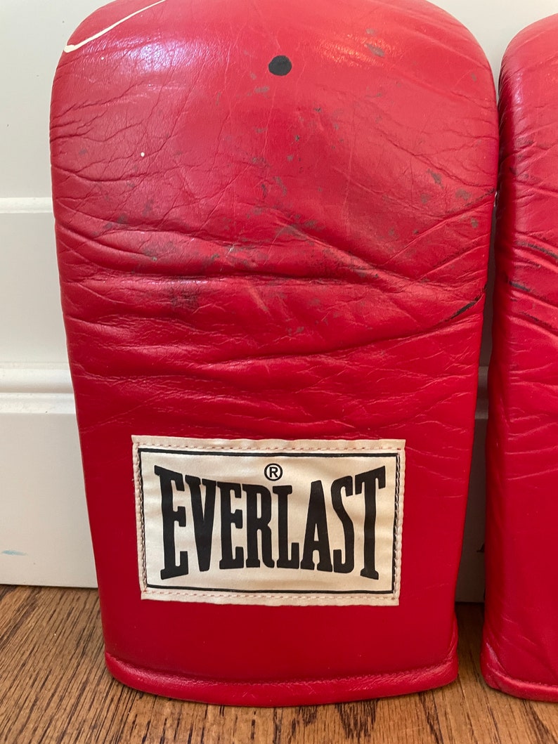 Everlast Vintage Leather Training Sparring Kickboxing Gloves 4306 Boxing 8oz