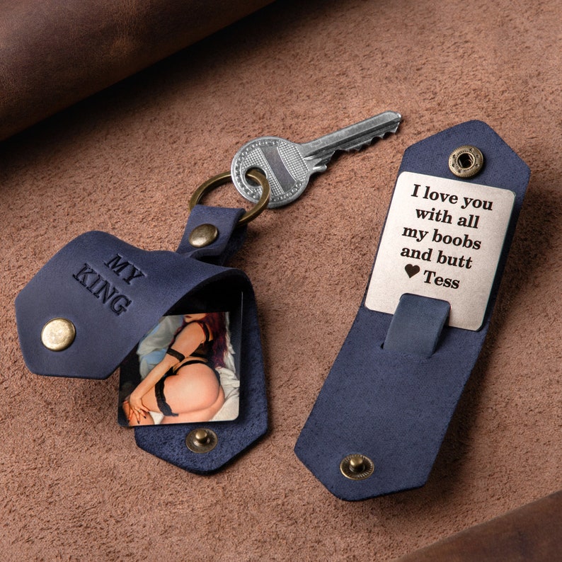 Man accessory - Leather keychain with photo, personalized gifts for him, keychain for him, gift ideas for men, unique photo gift for man