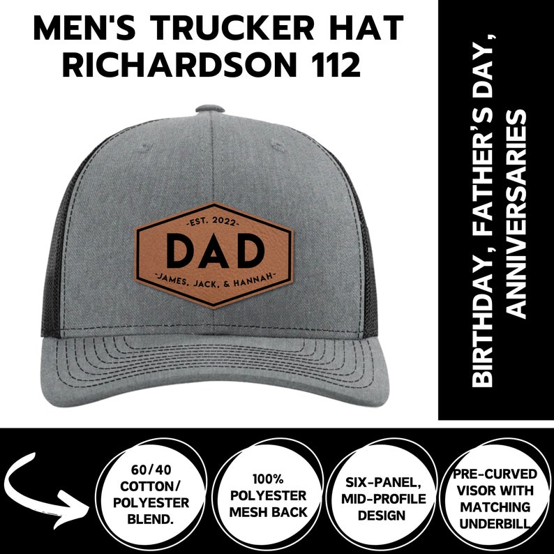 Personalized Dad Hat - Custom Hat with Kids Names - Father's Day Gift - Personalized Trucker Hat - Gift from Kids - New Dad Gift - 2024 Gift