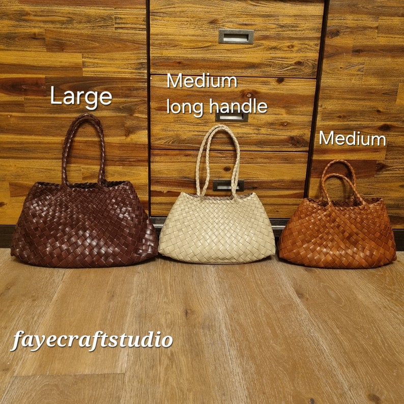 French style handmade TOP LAYER cowhide leather woven shoulder tote bag, gift for mom, gift for wife, soft leather bag