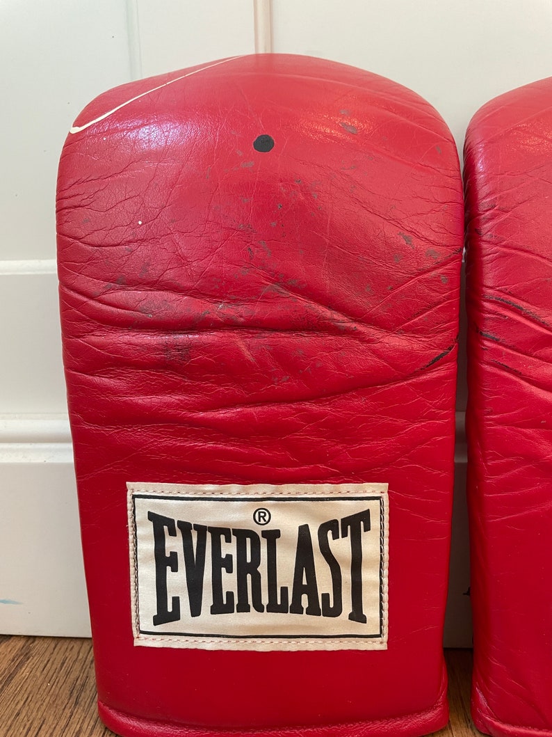 Everlast Vintage Leather Training Sparring Kickboxing Gloves 4306 Boxing 8oz