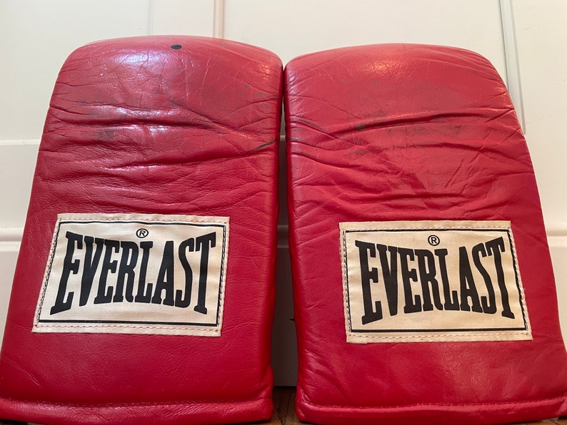 Everlast Vintage Leather Training Sparring Kickboxing Gloves 4306 Boxing 8oz