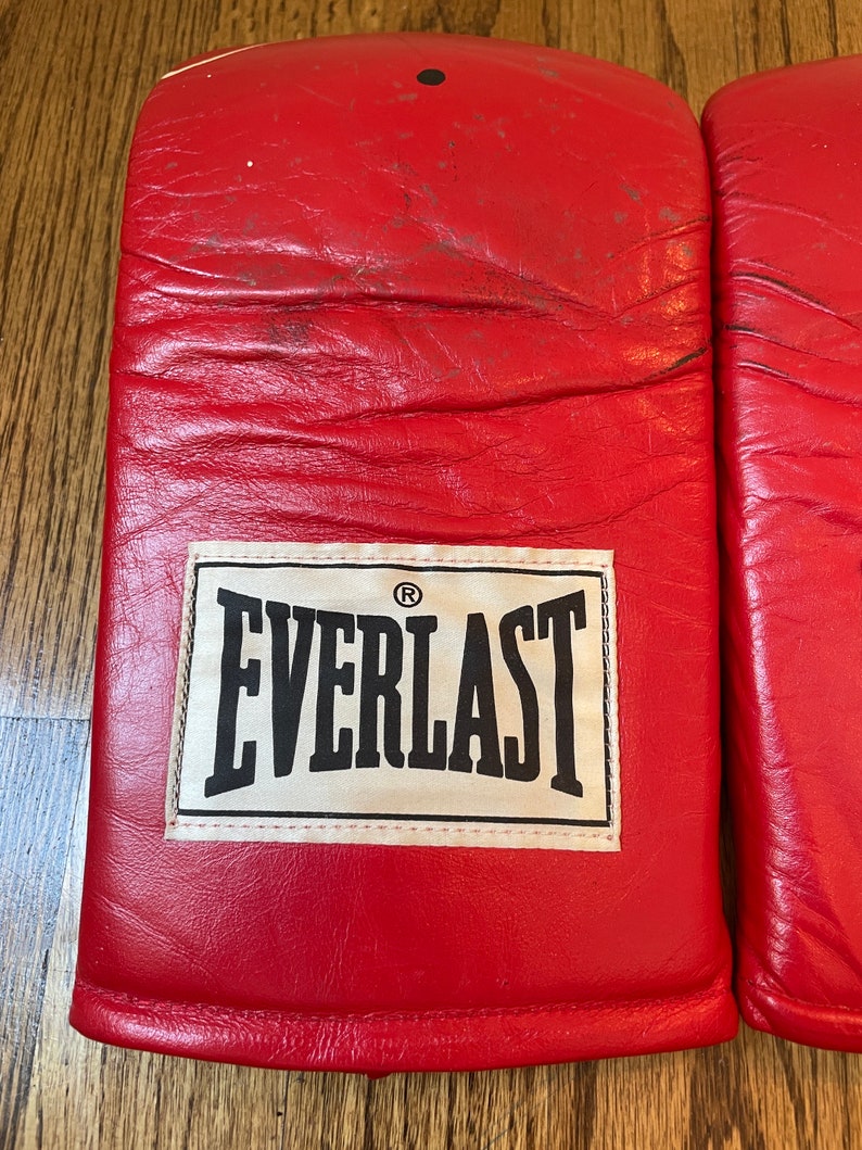 Everlast Vintage Leather Training Sparring Kickboxing Gloves 4306 Boxing 8oz