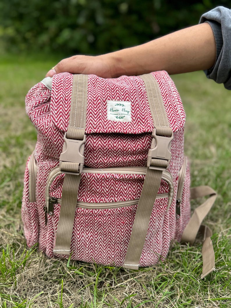 Handmade Cotton Backpack Eco-Friendly Vintage Bag Colourful Nepal Travel Backpack Ethically Crafted Organic Cotton Rucksack