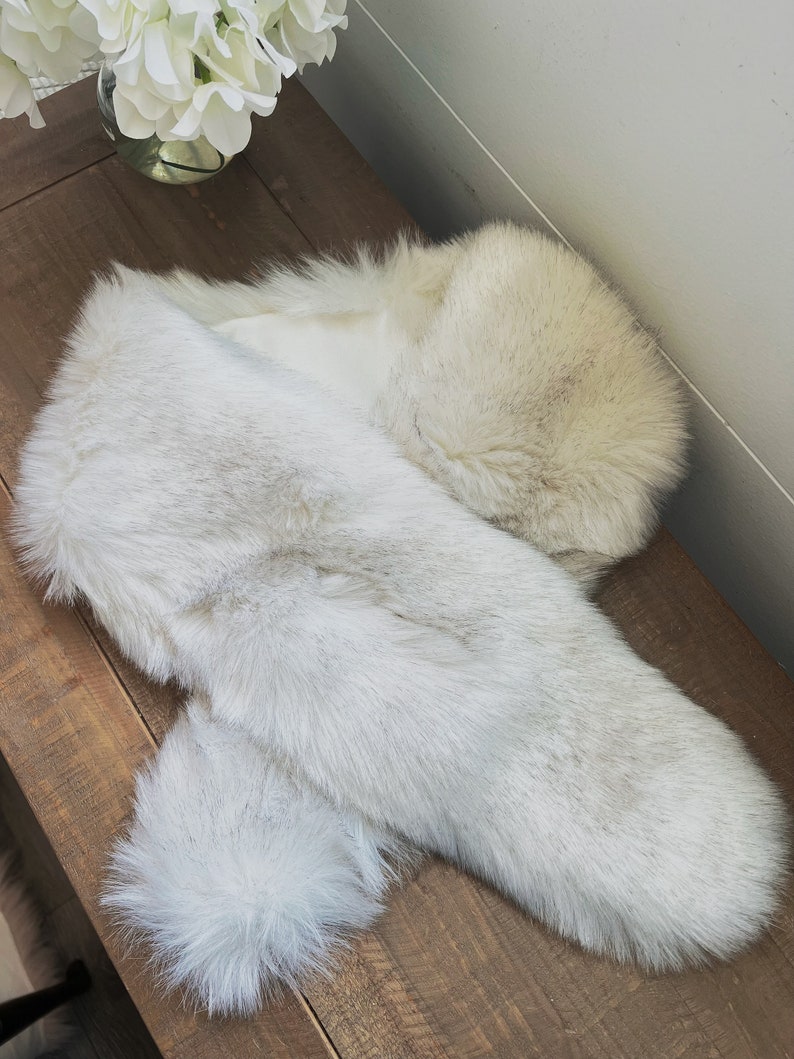 Faux Fur Scarf / Fur Scarf / Bridesmaid Gifts / Ivory Fur Scarf / Bridal Fur Scarf