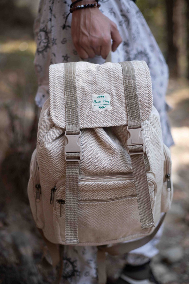 Handmade Cotton Backpack Eco-Friendly Vintage Bag Colourful Nepal Travel Backpack Ethically Crafted Organic Cotton Rucksack