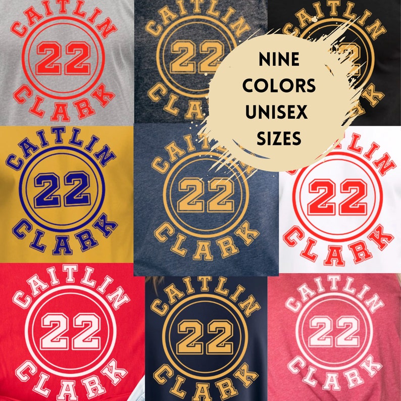 Clark 22 Jersey Shirt Womens Basketball Unisex Tshirt Adult Retro Indiana Fan Tee