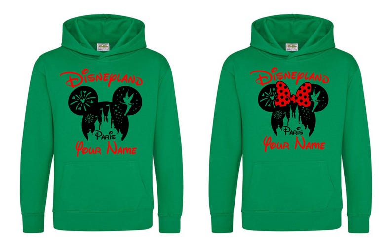 Printed Personalized Disneyland Paris Hoodie, Mickey Minnie Sketch Hoodie, Family Holiday Vacation Top, Custom Name Hoodie Adult, , Top.