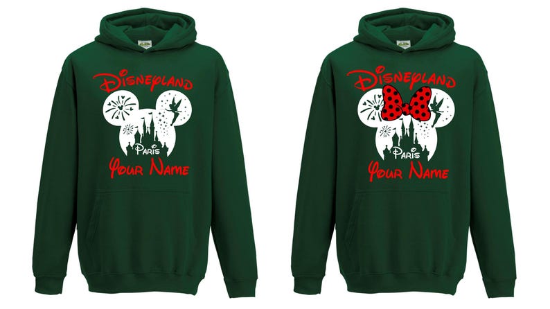 Printed Personalized Disneyland Paris Hoodie, Mickey Minnie Sketch Hoodie, Family Holiday Vacation Top, Custom Name Hoodie Adult, , Top.