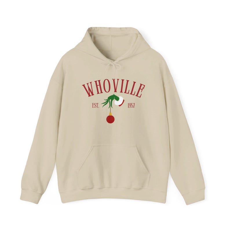 Whoville Sweatshirt, Grinch Christmas Holiday Gift Hoodie or Crewneck