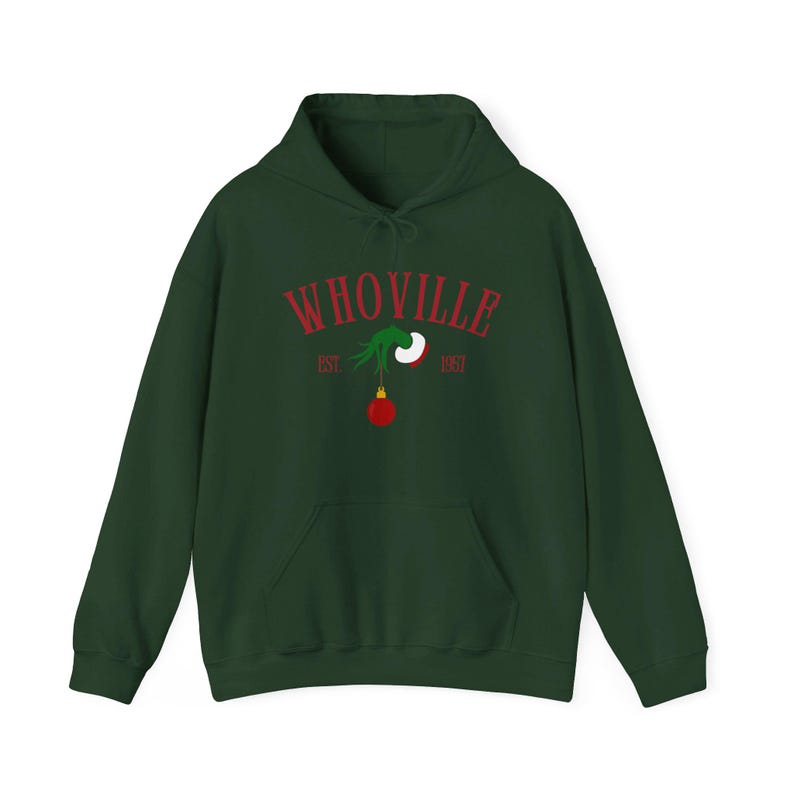 Whoville Sweatshirt, Grinch Christmas Holiday Gift Hoodie or Crewneck