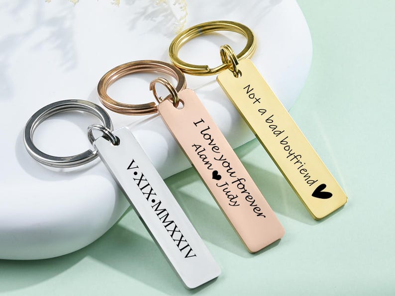 Personalised Keyring Personalized Keychain Engraved Key ring Engraved Keychain Stainless keychain Drive Safe Keychain Custom Bar Keychain