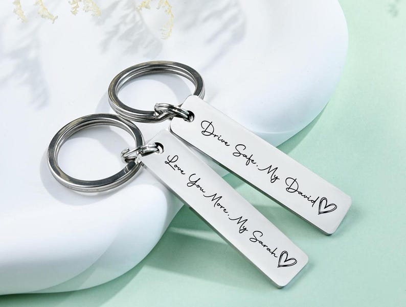 Personalised Keyring Personalized Keychain Engraved Key ring Engraved Keychain Stainless keychain Drive Safe Keychain Custom Bar Keychain