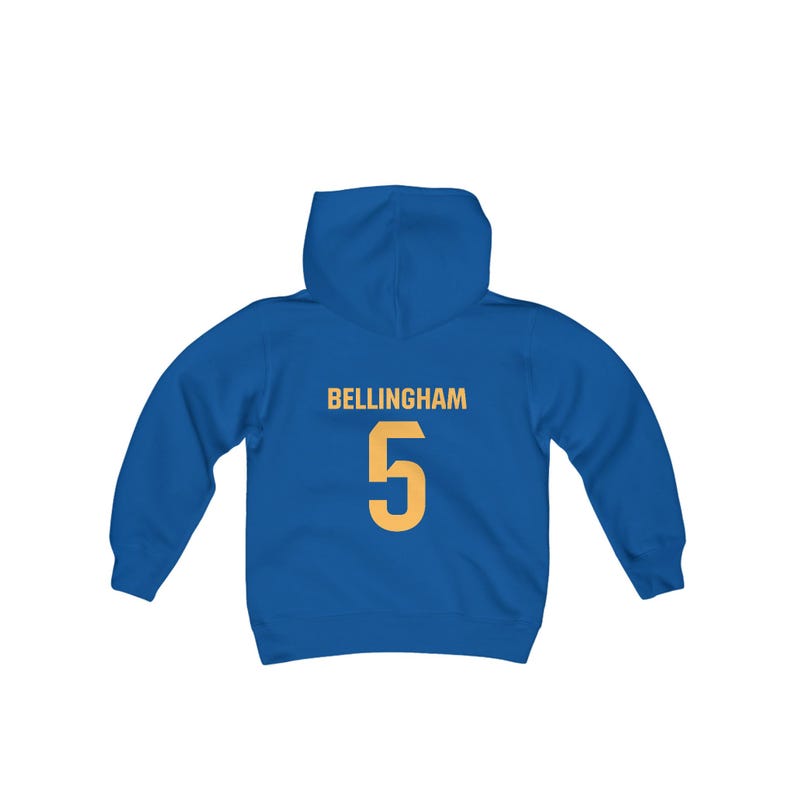 Madrid Bellingham 5 youth hoodie, Soccer Star Madrid Football Jersey Style Bellingham Unisex Hooded Sweatshirt, birthday gift Belligold