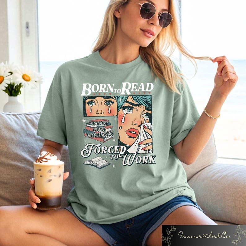 Retro Comfort Born To Read Bookish Shirt, Funny Reader Book Addict Tee, Spicy Books Sweater, Smut Shirt, Aesthetic Womens Tshirt