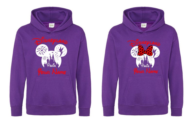 Printed Personalized Disneyland Paris Hoodie, Mickey Minnie Sketch Hoodie, Family Holiday Vacation Top, Custom Name Hoodie Adult, , Top.