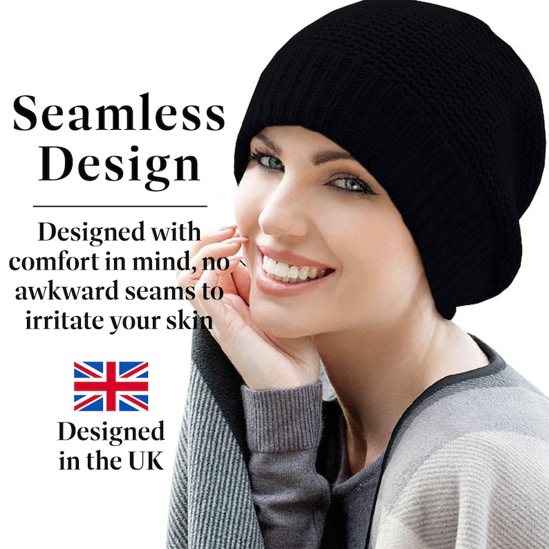 Masumi Ari Winter Beanies and Hats, Chemo Knitted Hat for Women, Knit Warm Beanie Wool Fleece Cap for Cancer, Turban headwear for Hair Loss